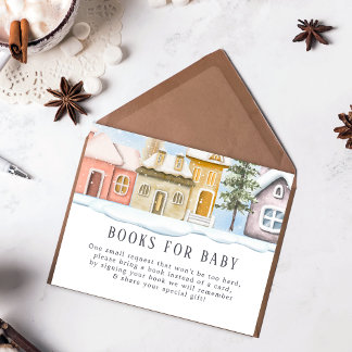 Winter Christmas It takes a Village Baby Shower   Enclosure Card