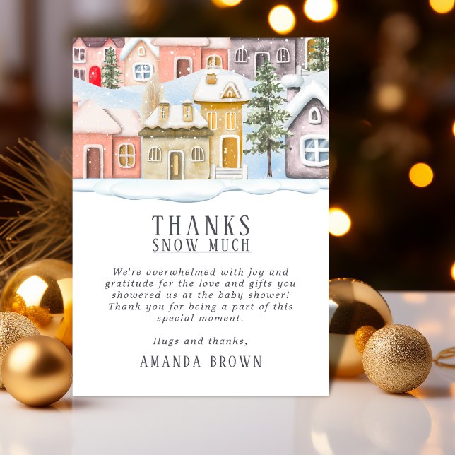 Winter Christmas It takes a Village Thank you Card (Creator Uploaded)