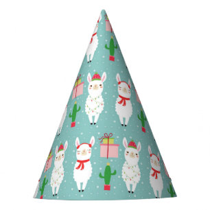 Winter Christmas Llamas   Holidays Party Hat