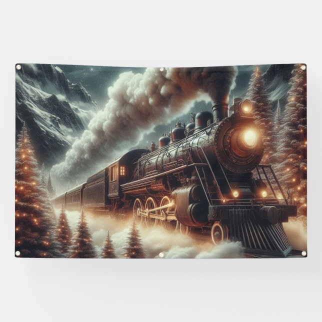 Winter/Christmas night train Banner (Horizontal)
