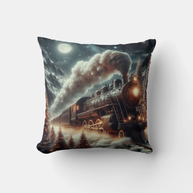 Winter/Christmas night train Cushion (Front)
