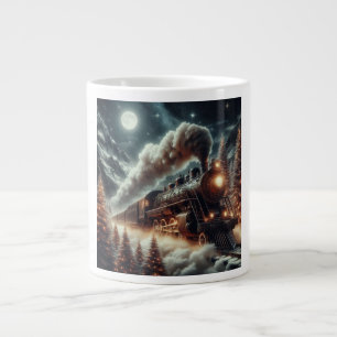 Winter/Christmas night train Large Coffee Mug