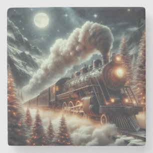 Winter/Christmas night train Stone Coaster
