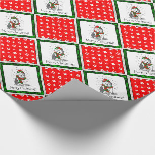 Winter Christmas Old English Sheepdog Grey 1 Cute Wrapping Paper