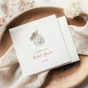 Winter Christmas Ornament Bridal Shower Napkin