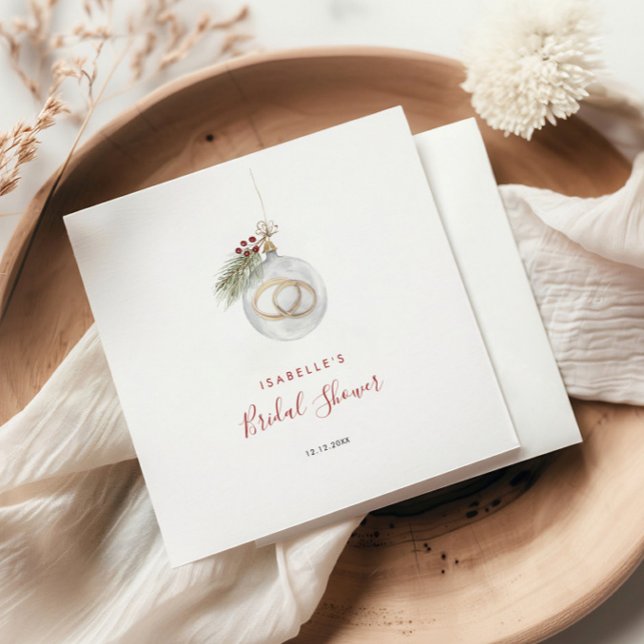 Winter Christmas Ornament Bridal Shower Napkin (Creator Uploaded)