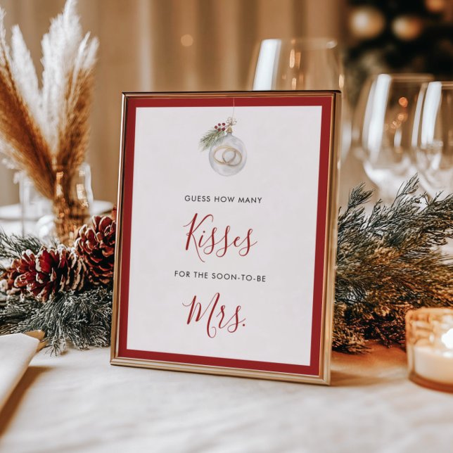 Winter Christmas Ornament Guess How Many Poster (Creator Uploaded)