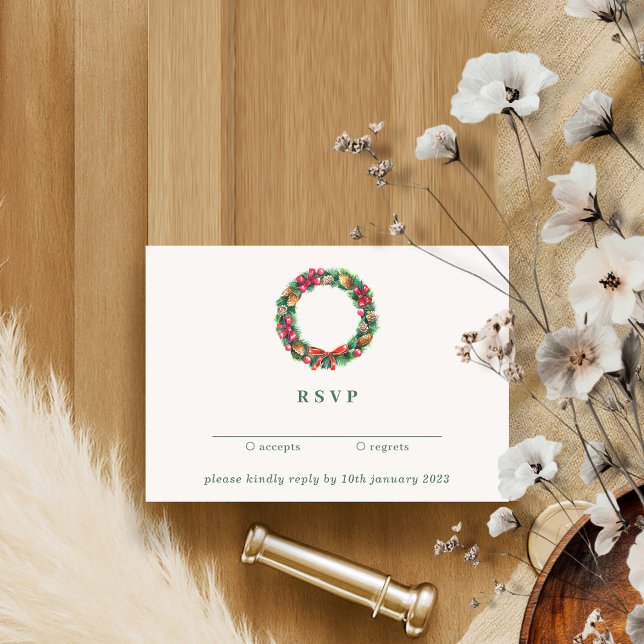 Winter Christmas ornament kindly reply wedding Invitation (Creator Uploaded)