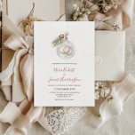 Winter Christmas Ornament Wedding Invitation<br><div class="desc">Celebrate your winter wedding ins style with this minimalist winter wedding invitation featuring a watercolor illustration of a Christmas ornament with wedding rings,  pine twig and Christmas berries. With elegant handwriting calligraphy.</div>