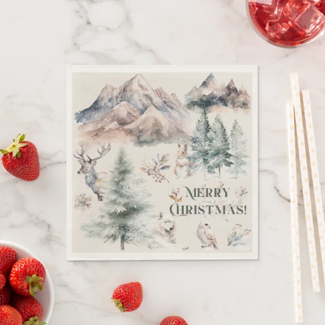 Winter Christmas Paper Napkin (Insitu)