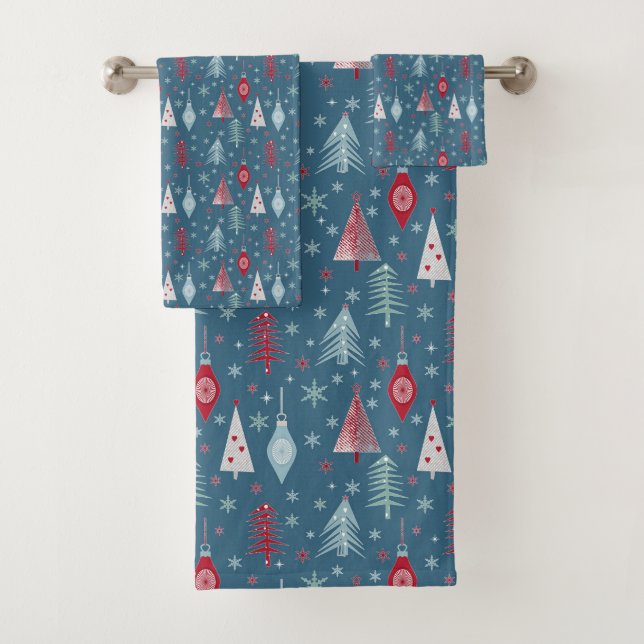 Winter Christmas pattern. Bath Towel Set (Insitu)