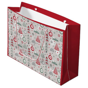 Winter Christmas pattern.  Large Gift Bag