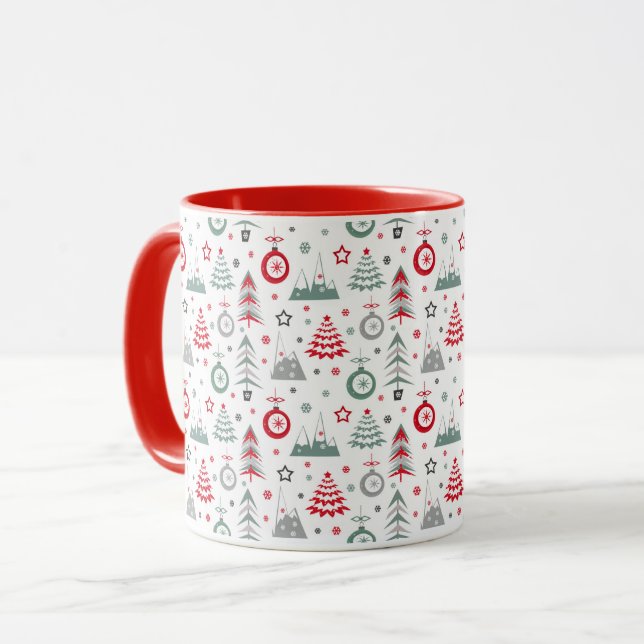 Winter Christmas pattern.  Mug (Front Left)