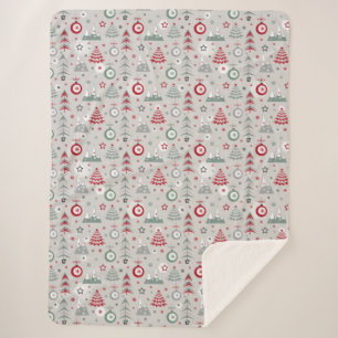 Winter Christmas pattern. Sherpa Blanket