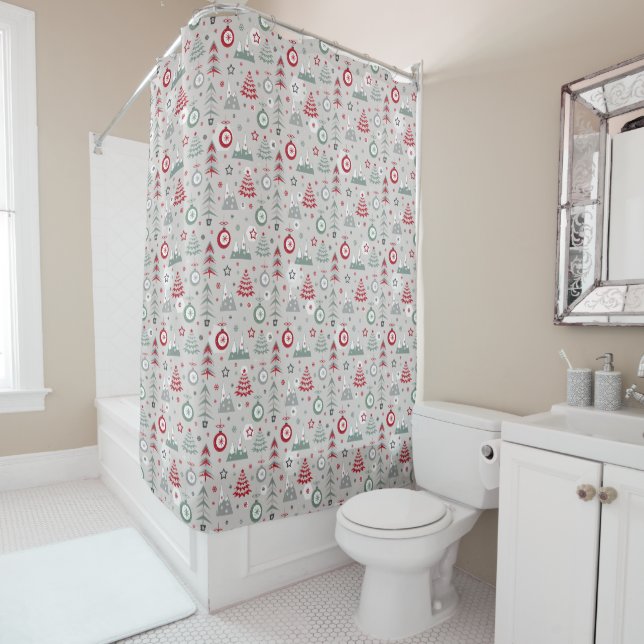 Winter Christmas pattern.  Shower Curtain (In Situ)