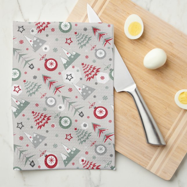 Winter Christmas pattern.  Tea Towel (Quarter Fold)