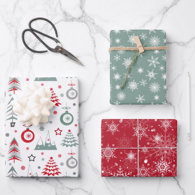 Winter Christmas pattern.  Wrapping Paper Sheet (Front)