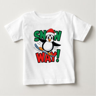 Winter Christmas Penguin Adventure in Snowy Wonder Baby T-Shirt