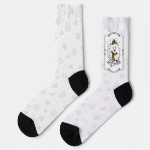 Winter Christmas Pomeranian (white) Dog Cute Snow Socks