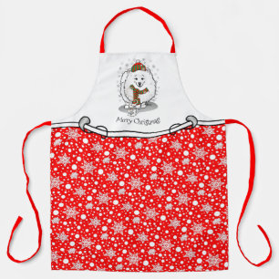 Winter Christmas Pomeranian (white) Dog Scarf Snow Apron
