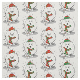Winter Christmas Pomeranian (white) Dog Scarf Snow Fabric