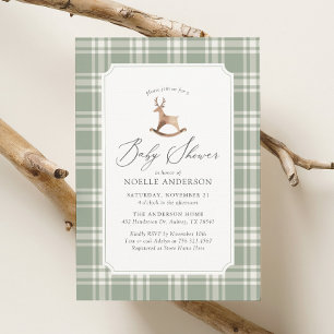 Winter Christmas Reindeer Baby Shower Invitation