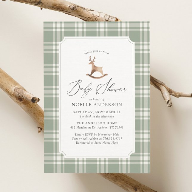 Winter Christmas Reindeer Baby Shower Invitation (Creator Uploaded)