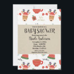 Winter Christmas Rustic Kraft Holiday Baby Shower Invitation<br><div class="desc">Customise with any text</div>