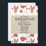 Winter Christmas Rustic Kraft Holiday Baby Shower Invitation<br><div class="desc">Customise with any text</div>