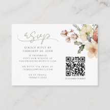 Winter Christmas Sage Green QR Code Wedding RSVP