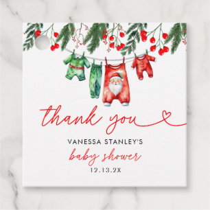 Winter Christmas Santa Baby Shower Thank you  Favour Tags