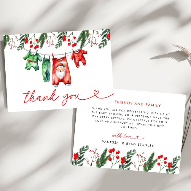 Winter Christmas Santa Baby Shower Welcome Sign Thank You Card (Creator Uploaded)