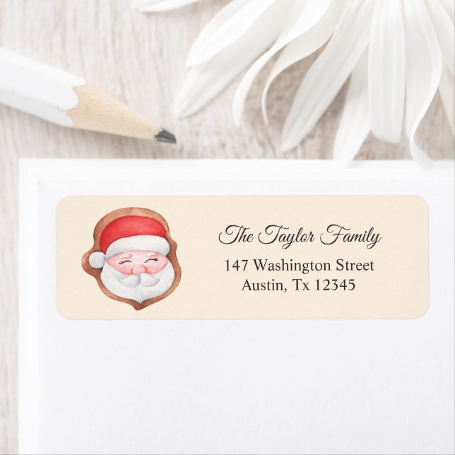  Winter Christmas Santa Return Address Return Address Label (Insitu)