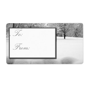 Winter Christmas Scene Gift Labels