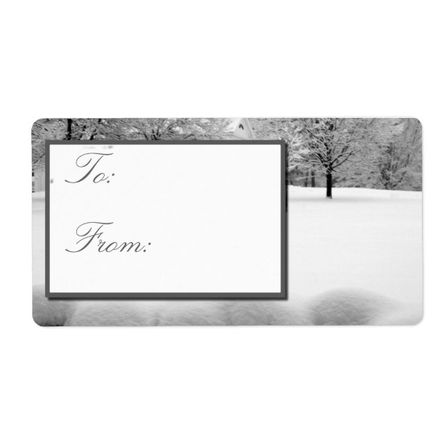 Winter Christmas Scene Gift Labels (Front)