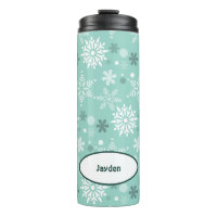 Winter Christmas Season Name Turquoise-Blue