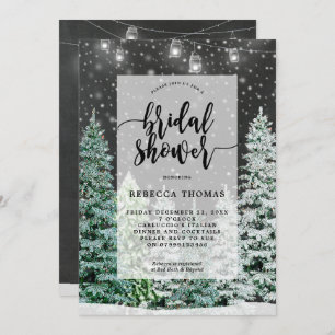 winter christmas snow bridal shower invitation
