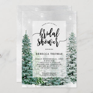 winter christmas snow bridal shower invitation