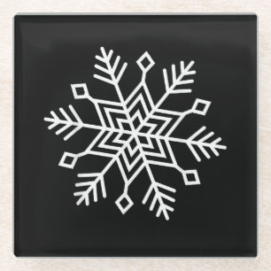 Winter Christmas Snowflake Matching Family Festive Glass Coaster