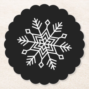 Winter Christmas Snowflake Matching Family Festive Paper Coaster