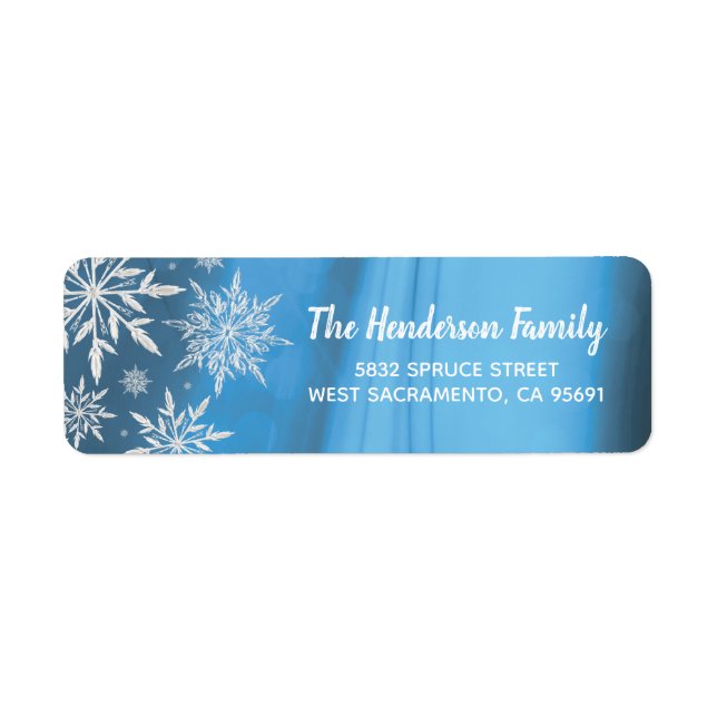 Winter Christmas Snowflake Return Address Label (Front)