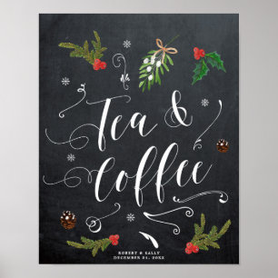 winter christmas tea and coffee sign wedding