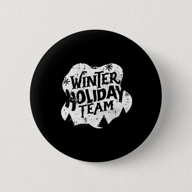 Winter Christmas Team 6 Cm Round Badge (Front)