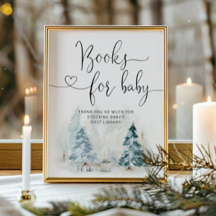 Winter Christmas tree baby shower Books for baby Poster