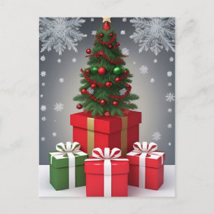 ❄️ Winter Christmas Tree Glow ✨ Snowy Holiday Postcard