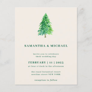 Winter Christmas Tree   Simple Elegant Wedding Flyer