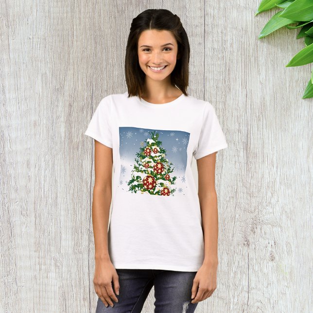 Winter Christmas Tree Womens T-Shirt (Creator Uploaded)