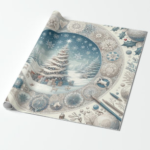 Winter Christmas Tree Wrapping Paper