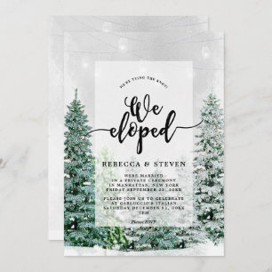 winter christmas tying the knot eloping invitation