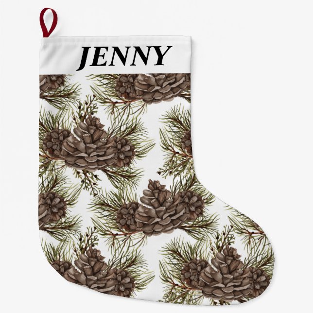 WINTER CHRISTMAS VIBES large christmas stocking (Front)
